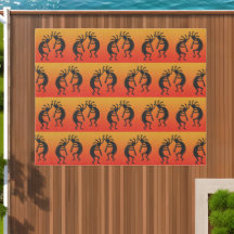 Kokopelli Südwest Schwarz und Orange