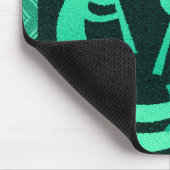 Kokopelli Südwest Tribal Türkis und Schwarz Mousepad (Ecke)