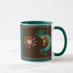 Kokopelli Südwest Türkis Brown Coffee Mugs Tasse