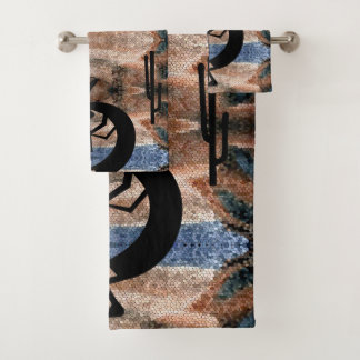 Kokopelli Südwest Wüste Mosaik Badhandtuch Set