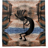 Kokopelli Südwest Wüste Mosaik Duschvorhang (Vorderseite)