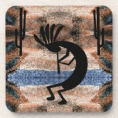 Kokopelli Südwest Wüste Mosaik Getränkeuntersetzer (Vorderseite)