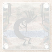 Kokopelli Südwest Wüste Mosaik Glasuntersetzer (Rückseite)