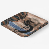 Kokopelli Südwest Wüste Mosaik Pappteller (Gewinkelt)