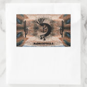 Kokopelli Südwest Wüste Mosaik Rechteckiger Aufkleber (Tasche)