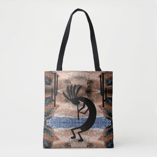 Kokopelli Südwest Wüste Mosaik Tasche (Vorderseite)