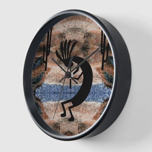 Kokopelli Südwest Wüste Mosaik Uhr (Winkel)
