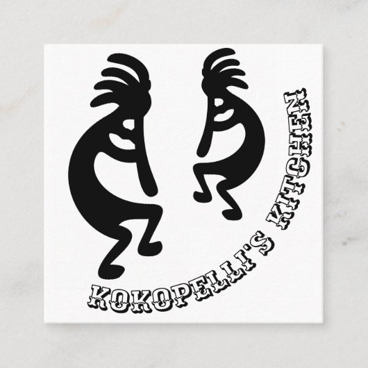 Kokopelli Südwestliches individuelles Dankeschön-E Quadratische Visitenkarte (Vorderseite)