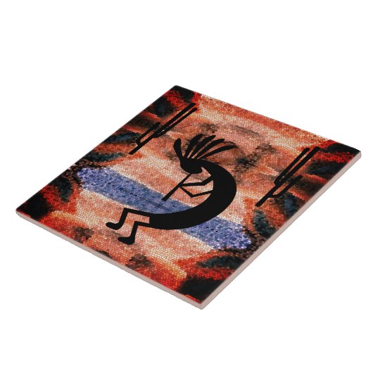 Kokopelli Südwestwüste Landschaft Fliese (Seite)
