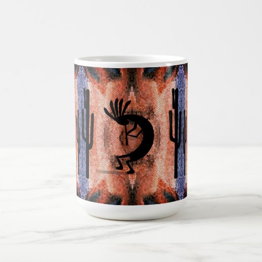 Kokopelli Südwestwüste Landschaft Kaffeetasse (Mittel)