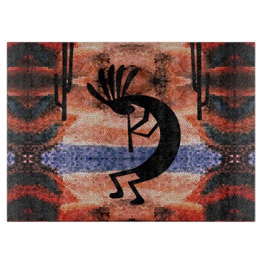 Kokopelli Südwestwüste Landschaft Schneidebrett (Vorderseite)
