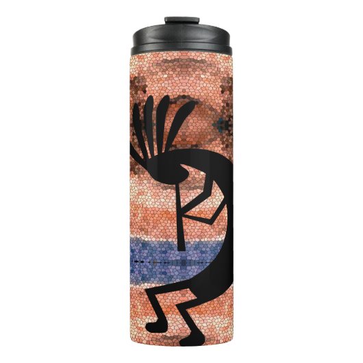 Kokopelli Südwestwüste Landschaft Thermosbecher (Vorderseite)