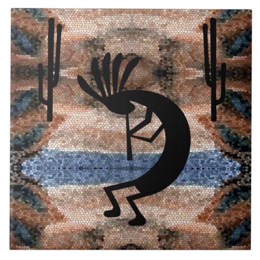 Kokopelli Südwestwüste Mosaic 6" Fliese (Vorderseite)