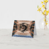 Kokopelli Südwestwüste Mosaic Grußgrüße Karte (Gelbe Blume)