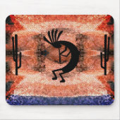 Kokopelli Südwestwüste Mosaic Sunset Mousepad (Vorne)