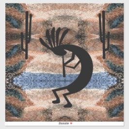 Kokopelli Südwestwüste Mosaik 14" Aufkleber