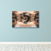 Kokopelli Südwestwüste Mosaik 19,5 x 12 Leinwanddruck (Insitu (Holzboden))