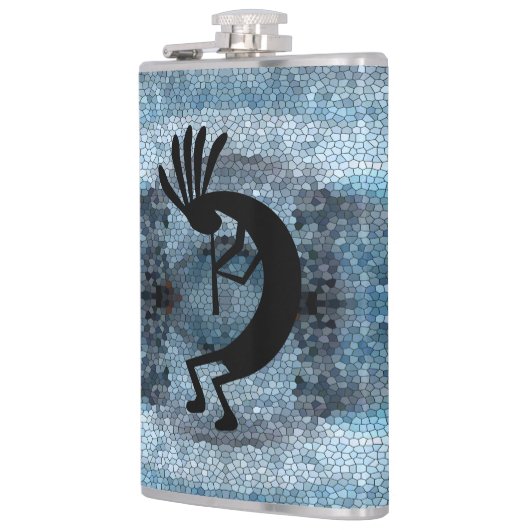 Kokopelli Südwestwüste Mosaik 2 Flachmann (Links)