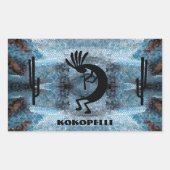 Kokopelli Südwestwüste Mosaik 2 Rechteckiger Aufkleber (Vorderseite)