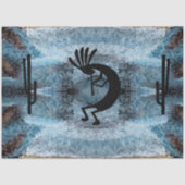 Kokopelli Südwestwüste Mosaik Aquamarine Decoupage Seidenpapier (Vorderseite)