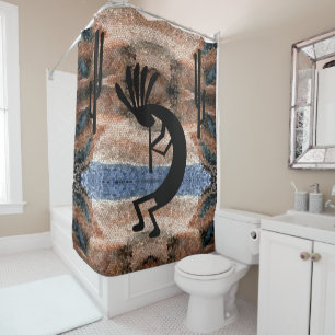 Kokopelli Südwestwüste Mosaik Duschvorhang