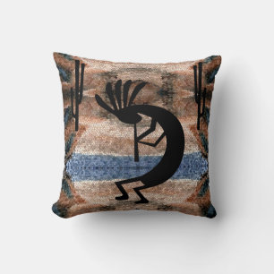 Kokopelli Südwestwüste Mosaik Earthtone 16" Kissen
