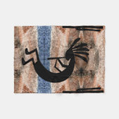 Kokopelli Südwestwüste Mosaik Klein Fleecedecke (Vorderseite (Horizontal))