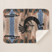 Kokopelli Südwestwüste Mosaik Klein Sherpadecke (Vorderseite (Horizontal))
