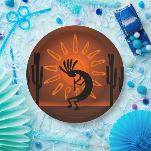 Kokopelli Sun Bronzed Sunset 9" Pappteller (Party)