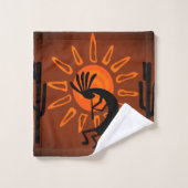Kokopelli Sun Bronzed Sunset Badhandtuch Set (Waschlappen)