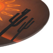 Kokopelli Sun Bronzed Sunset Desert 12" Round Schneidebrett (Ecke)
