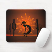Kokopelli Sun Bronzed Sunset Mousepad (Mit Mouse)