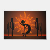 Kokopelli Sun Bronzed Sunset Wüste Fußmatte (Vorderseite)