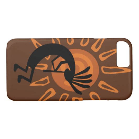Kokopelli Sun Rustic Brown Case-Mate iPhone Hülle (Rückseite (Horizontal))