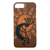 Kokopelli Sun Rustic Brown Case-Mate iPhone Hülle (Rückseite)