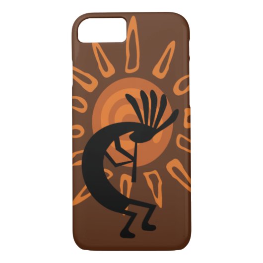 Kokopelli Sun Rustic Brown Case-Mate iPhone Hülle (Rückseite)