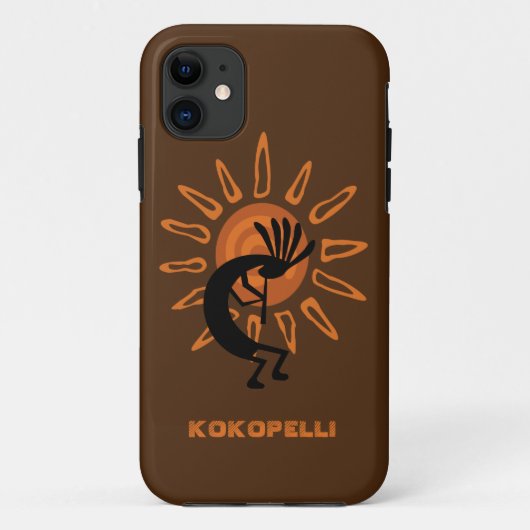 Kokopelli Sun Southwest Rustic Brown Case-Mate iPhone Hülle (Rückseite)