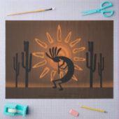 Kokopelli Sun Southwest Rustic Brown Decoupage Seidenpapier (Basteln)