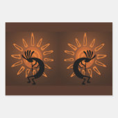 Kokopelli Sun Southwest Rustic Brown Geschenkpapier Set (Vorderseite 2)