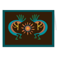 Kokopelli Sun Southwest Türkise Brown Card