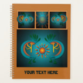 Kokopelli Sun Südwest Aquamarine Design Planer (Vorderseite)