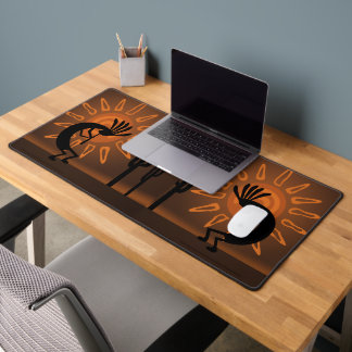 Kokopelli Sun Südwest Rustic Bronzed Brown Schreibtischunterlage