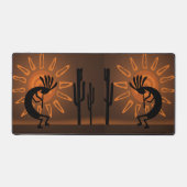 Kokopelli Sun Südwest Rustic Bronzed Brown Schreibtischunterlage (Vorderseite)