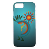 Kokopelli Sun Südwest Türkis Case-Mate iPhone Hülle (Rückseite)