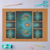 Kokopelli Sun Südwest Türkis Decoupage Seidenpapier (Basteln)