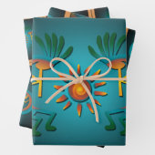 Kokopelli Sun Südwest Türkis Geschenkpapier Set (Beispiel)