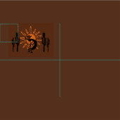 Kokopelli Sun Südwestwüste Rustikale Brawn Stoff (Kachel)