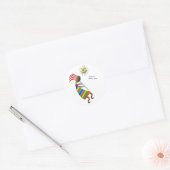 Kokopelli Sun und Vögel Runder Aufkleber (Umschlag)