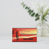 Kokopelli Sunset Business Card Visitenkarte (Stehend Vorderseite)