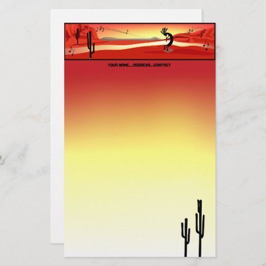 Kokopelli Sunset Stationery Briefpapier (Vorne/Hinten)